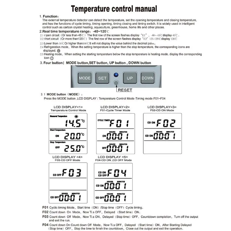 

Digital Thermostat Temperature Controller Socket Outlet 16A with Timer Sensor
