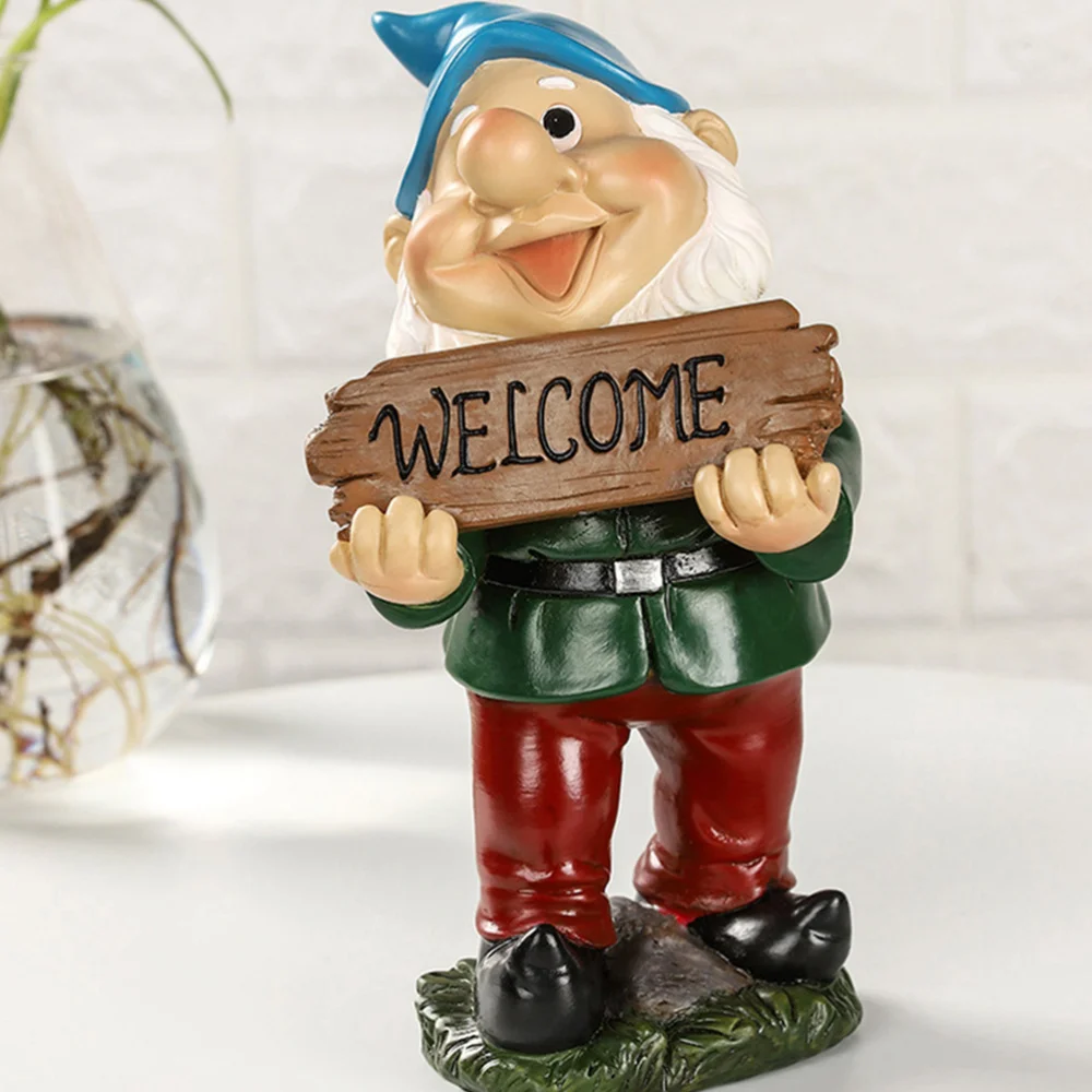 

2pcs Garden Gnome Resin Craft Gnome Festival Decoration Desk Tabletop Ornament