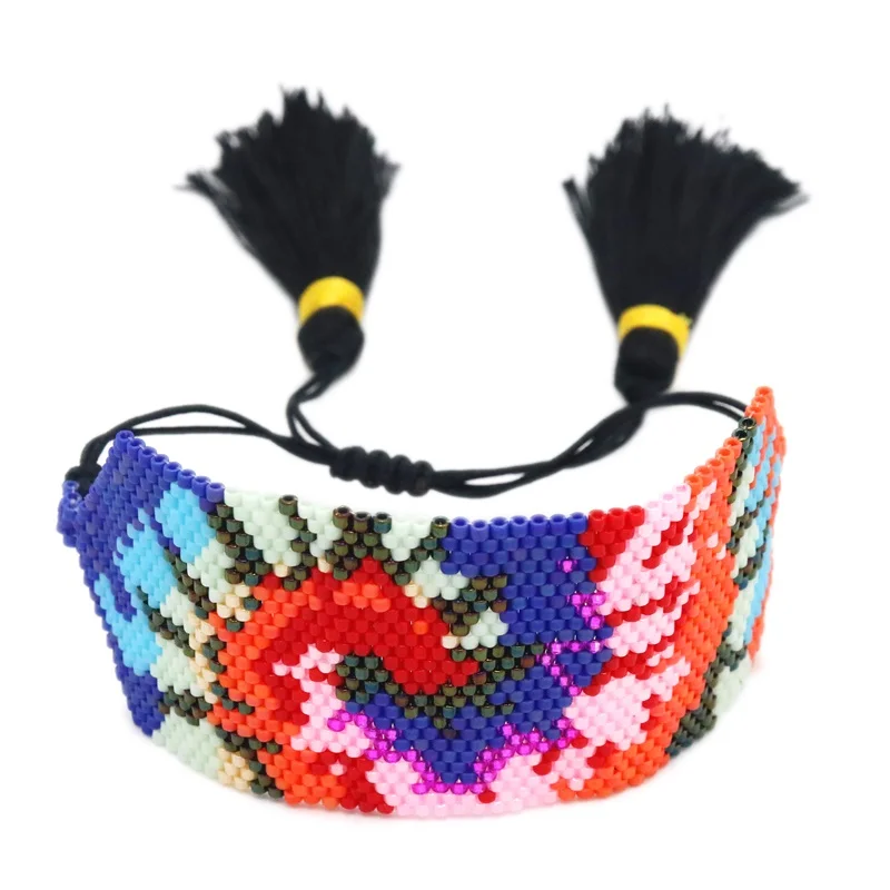 ZHONGVI Miyuki Delica браслет Мексиканская Мода Tie dye ювелирные изделия бохо красочные