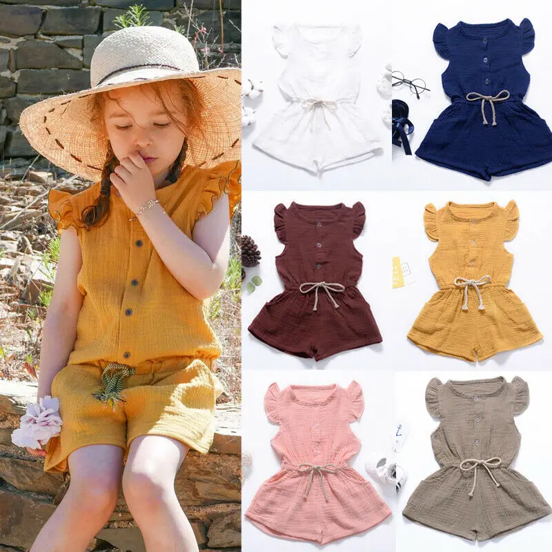 Детский летний комбинезон без рукавов с открытыми плечами | Мать и ребенок