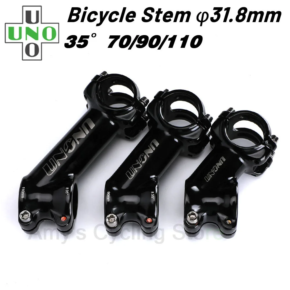 

UNO Road Bike Stem 31.8mm Riser 35 Degree Bicycle Handlebar Stem 70 90 110mm MTB Bars Riser Short Bicycle Power Parts