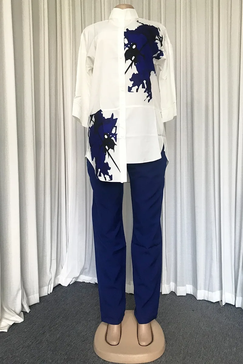 Лето 2020 модные африканские женские комплекты из двух предметов топ и брюки