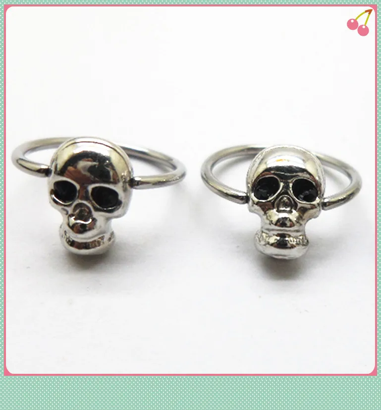 Гальванический винтажный Череп Панк круглый обруч из нержавеющей стали Петля