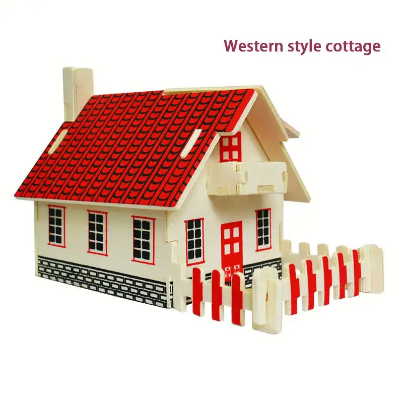 3d модель деревянного здания трехмерная головоломка сделай сам детские
