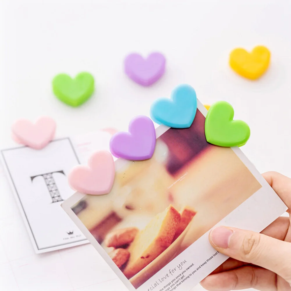 

10Pcs/Set Creative Heart Shape Clips Plastic Photo Decoration Clip Mulitfunction Kitchen Storage Food Snack Seal Sealing Bag