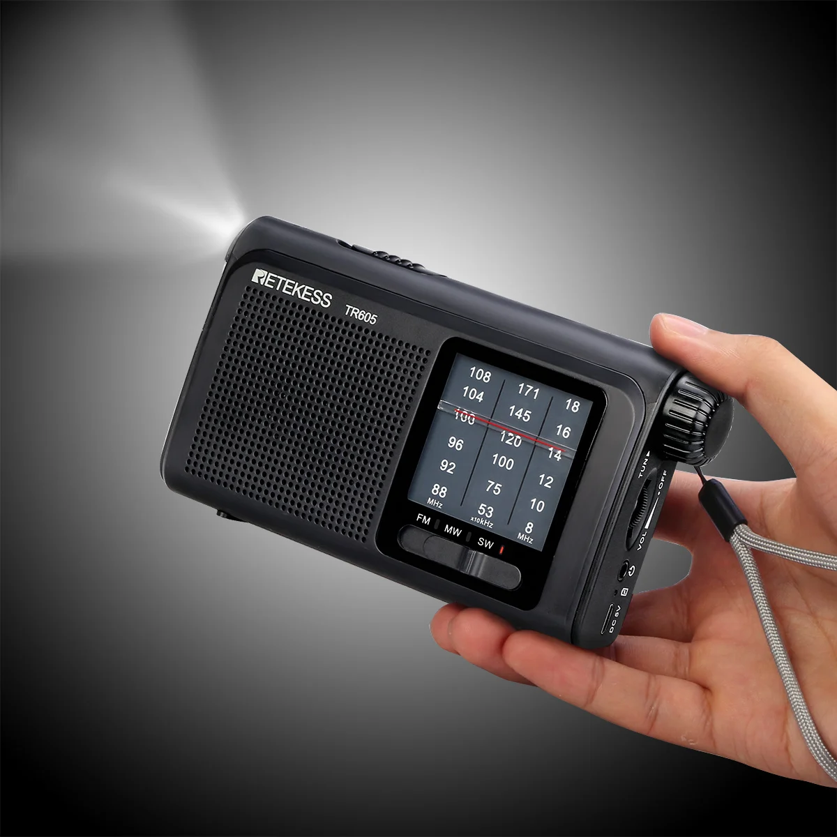Портативный радиоприемник Retekess TR605 FM/MW/SW 3-полосный приемник для пожилых людей с