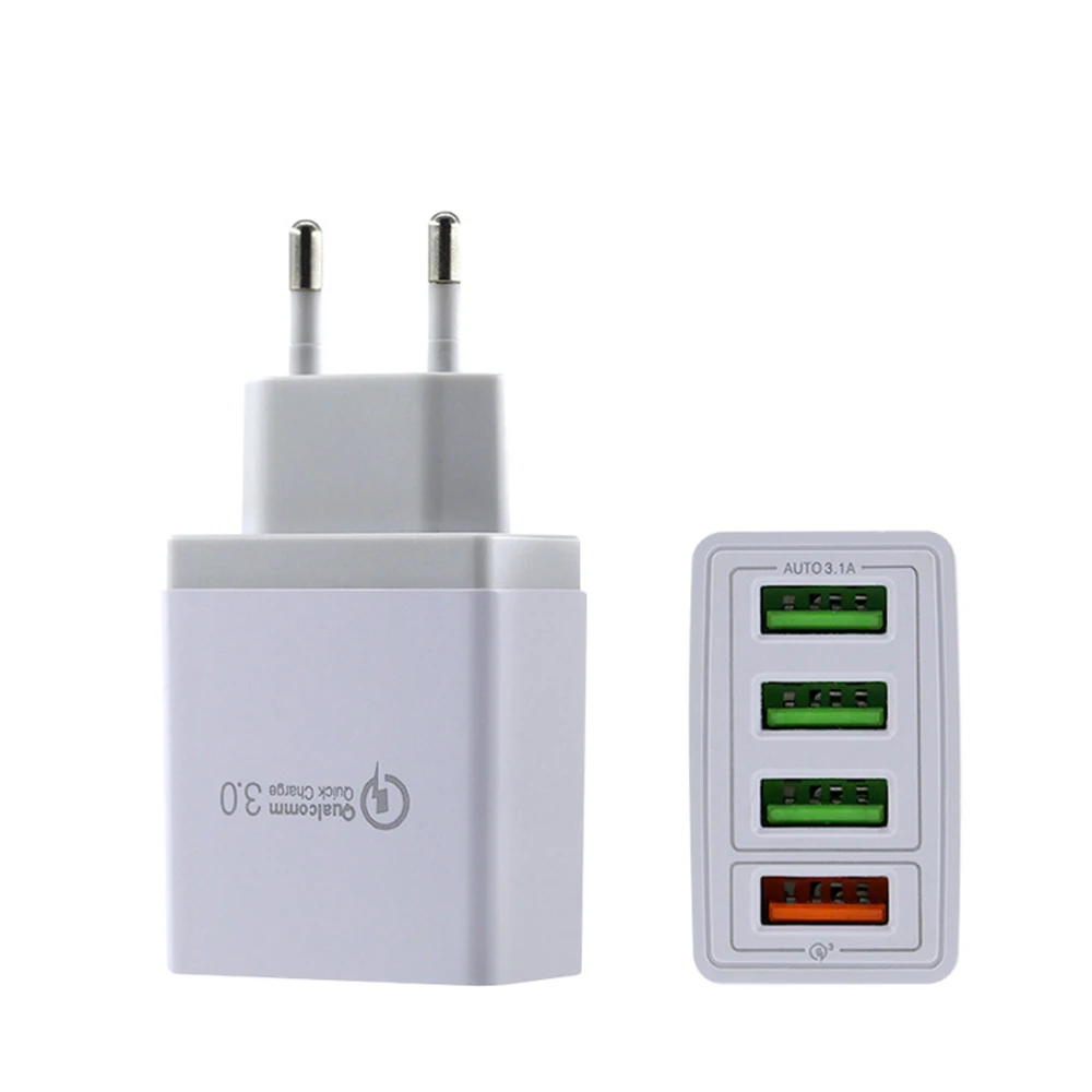 AIREACH, 18 Вт, зарядное устройство, 4USB, зарядное устройство для мобильного телефона, стандарт ЕС, США, зарядное устройство для мобильного телефона, быстрая зарядка для Samsung S8 S9