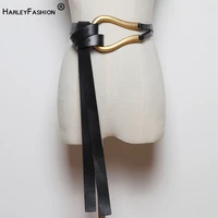 135cm elegant women influencer stylish all match fashion women pu leather female black new quality belt for blazer