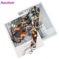 ransitute r1714 oil painting art key chain lanyard neck strap for phone keys id card creative diy hang rope lariat lanyard