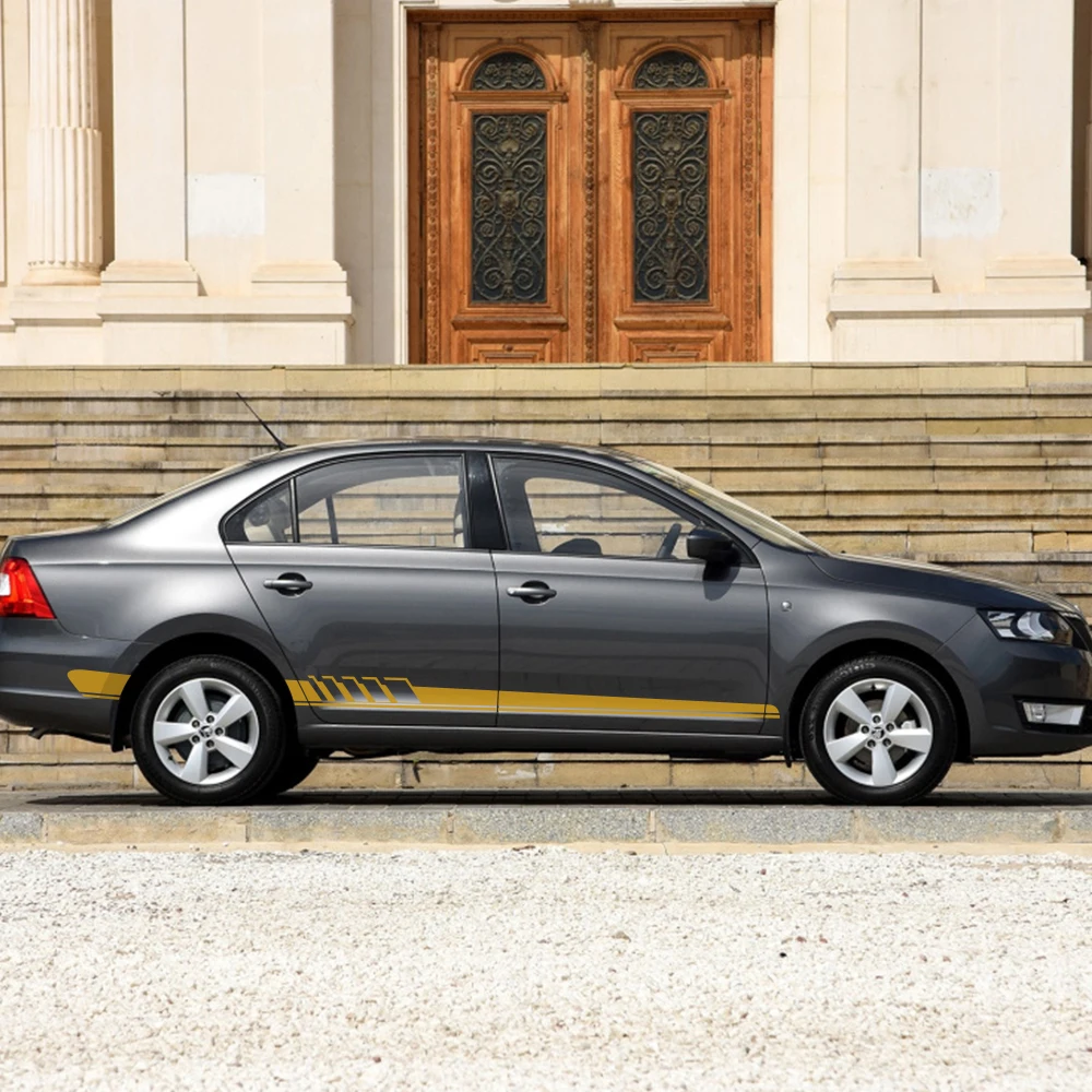 2 шт. для Skoda Octavia 2 A7 A5 VRS Fabia 3 Rapid Superb 3 Kodiaq Scala Karoq Kamiq наклейки на боковые двери автомобиля аксессуары для тюнинга