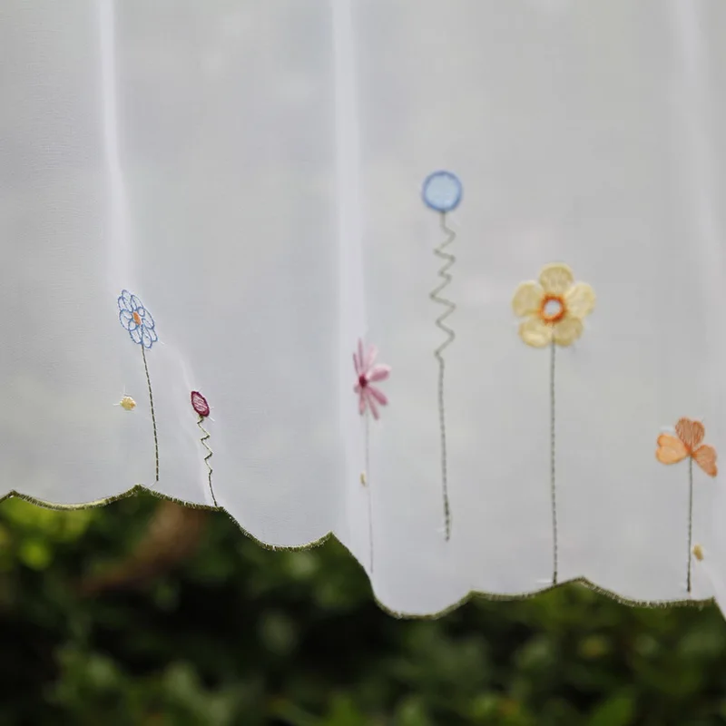 Летняя вышитая бабочка Короткая занавеска полузанавес пылезащитный занавес для