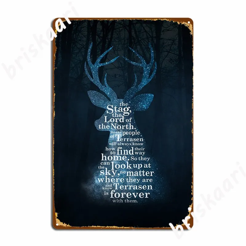 

Металлический плакат с троном стекла оленя Властелин Севера, Классический клубный плакат, Настенная роспись, искусственный плакат