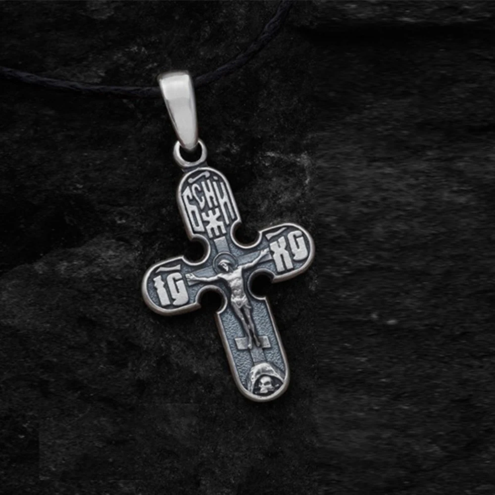 

Christian Cross Necklace Jesus Savior Religious Accessories Catholic Gospel European and American Men's Pendant Necklace