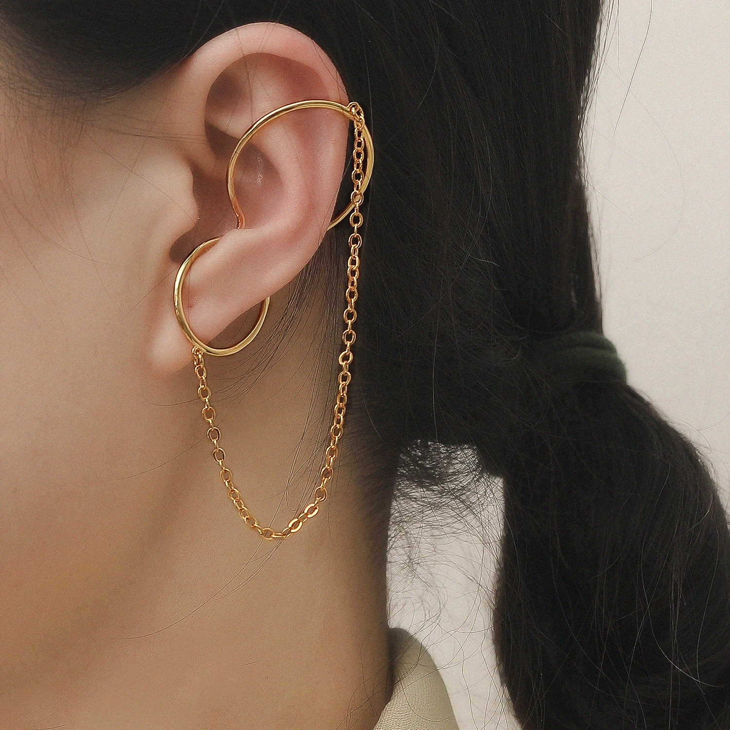 

2021 New Minimalist Geometric Chain Earrings Bridal Wedding Jewelry Gift No Pierced HYACINTH