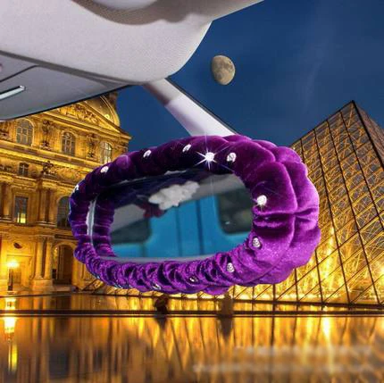 Мультяшный интерьер автомобиля чехол на зеркало заднего вида Стразы плюшевый