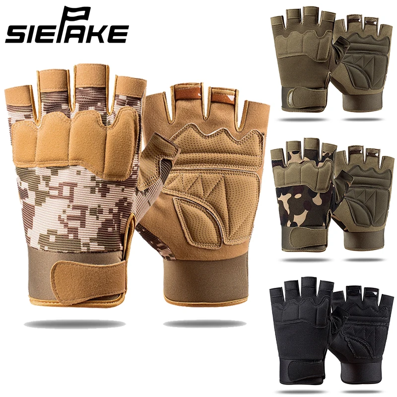 

Paintball Airsoft Men's Tactical Gloves Military Army Shooting Fingerless Gloves Anti-Slip Outdoor Sports Bicycle Gloves