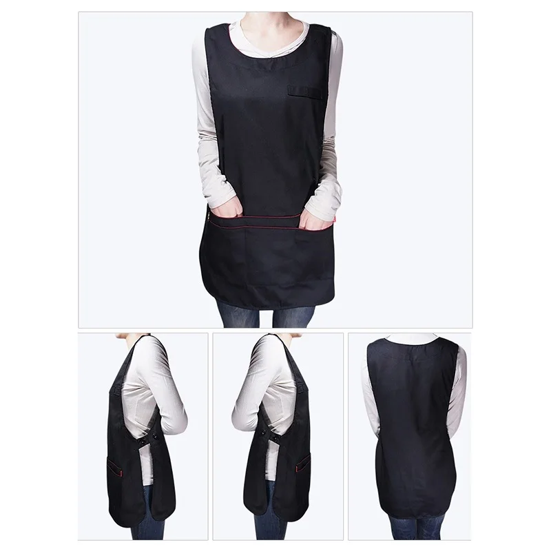 

Cooking Apron for Men Women Adjustable Buttons with 2 Pockets Workwear Tabard Apron Bakery Coffee Apron Kitchen House Supplies