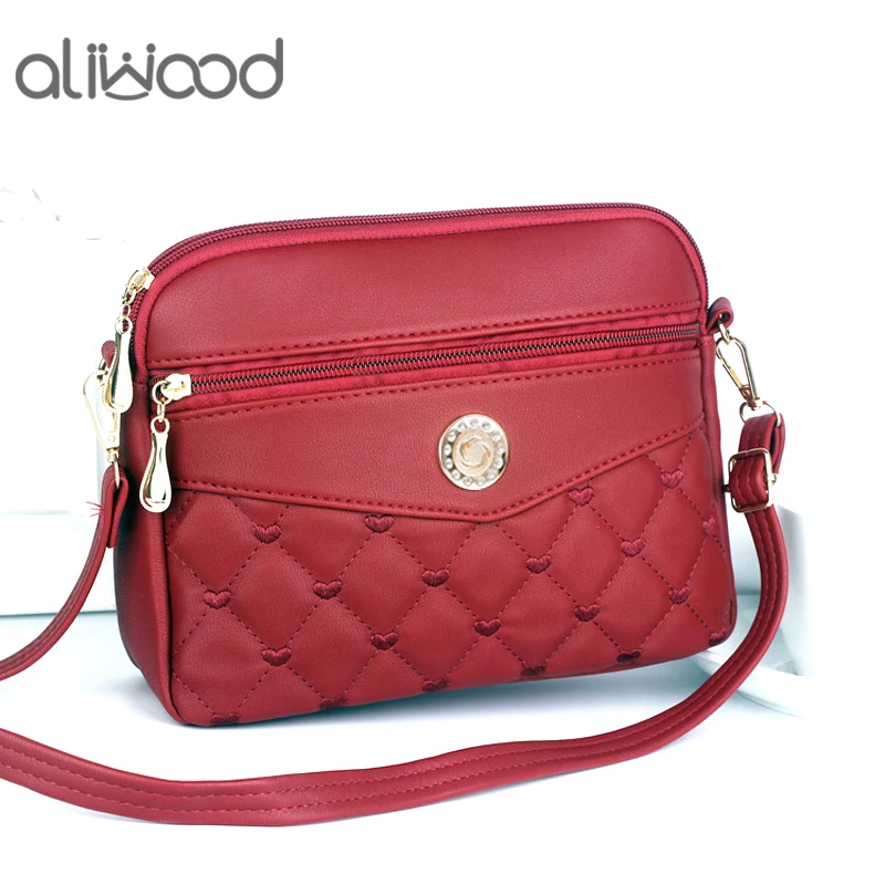 

aliwood 2021 Embroidery Women Shell bags Simple PU Leather Shoulder Messenger Bags Trendy Female Crossbody Bag Handbags Bolsas