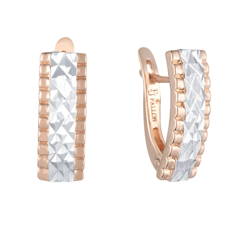 Женские серьги подвески с резным узором 2 стиля 7 мм/5 мм квадратная форма золото 585