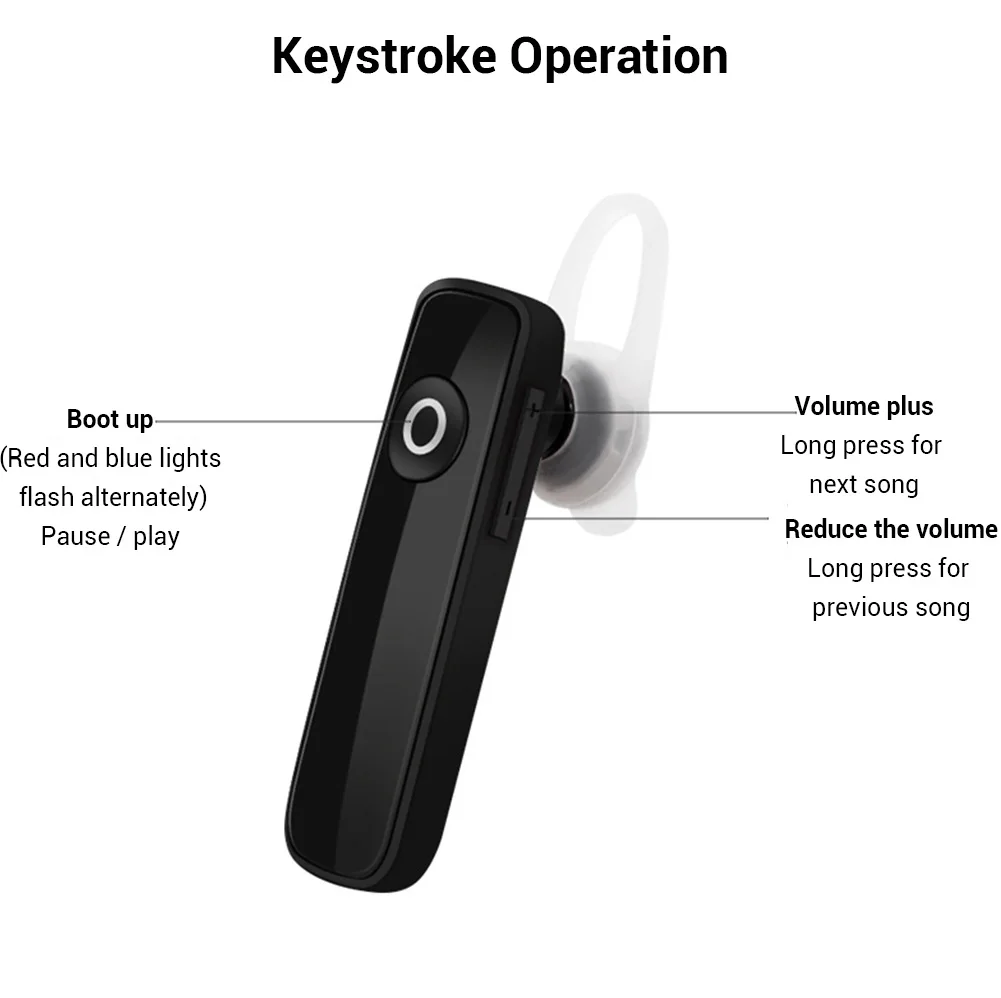 Портативная Bluetooth-гарнитура 4 0 беспроводные наушники с микрофоном и регулировкой