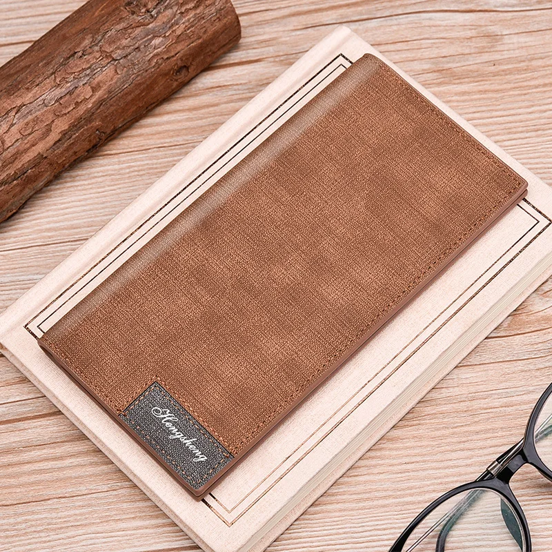 Длинный мужской кошелек бумажник из кожи тонкий дизайнерский держатель|Мужские