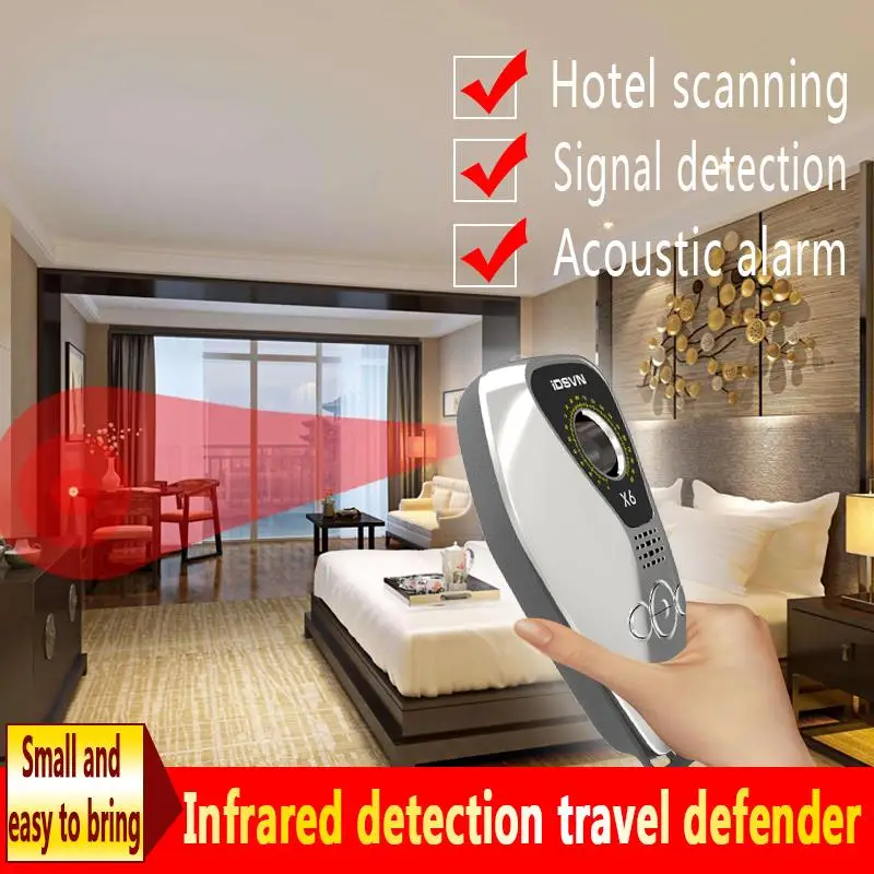 

New X6 Mini Anti Spy Mini Camera Infrared Detector Anti-Thief Mosquito Repellent Wireless GPS Locator Signal Bug Scanner Alarm