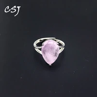 csj natural kunzite rings for women lady jewelry party wedding gift