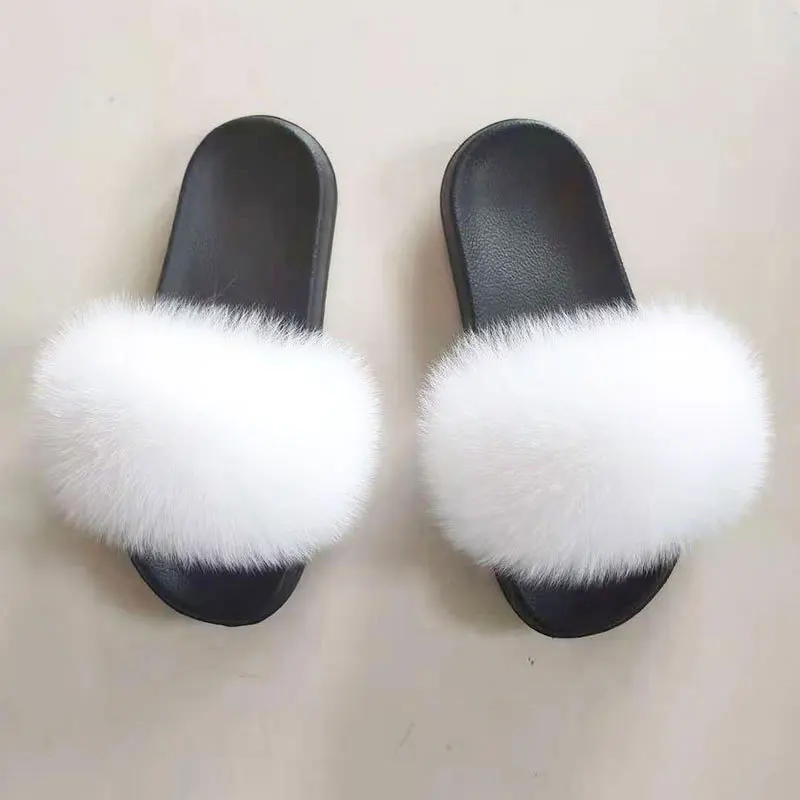 

Newest Real Fox Fur, Grass and Fur Slippers, Outer Wear Sandals, Women's Summer Fashion, Non-slip PVC Flip-flops, Ladies Shoes