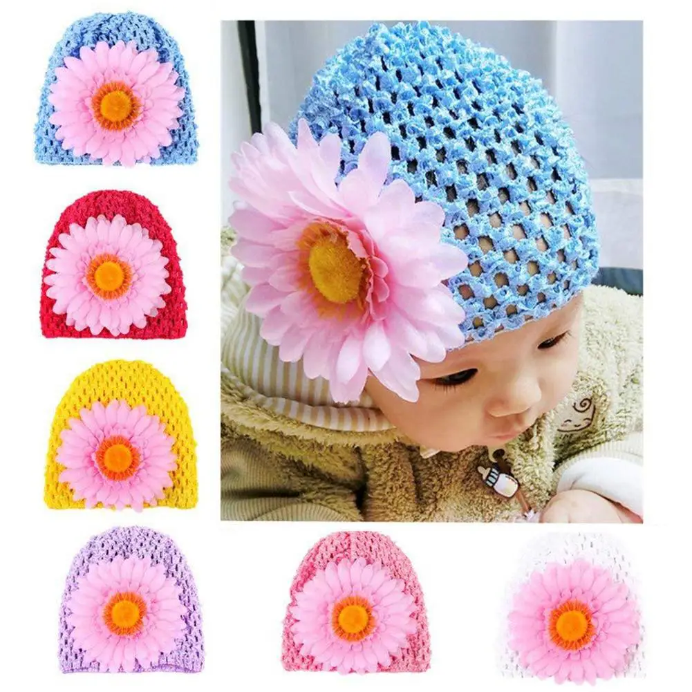 Детская Реалистичная ажурная вязаная крючком эластичная Шапка-тюрбан шапочка