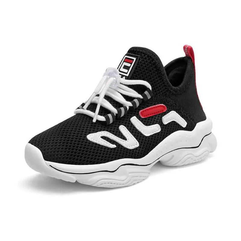 

2021 New Kids Sock Sneakers Boys Girls Breathable Sport Running Shoes Fashion Lightweight Black Children Casual Walking Sneakers