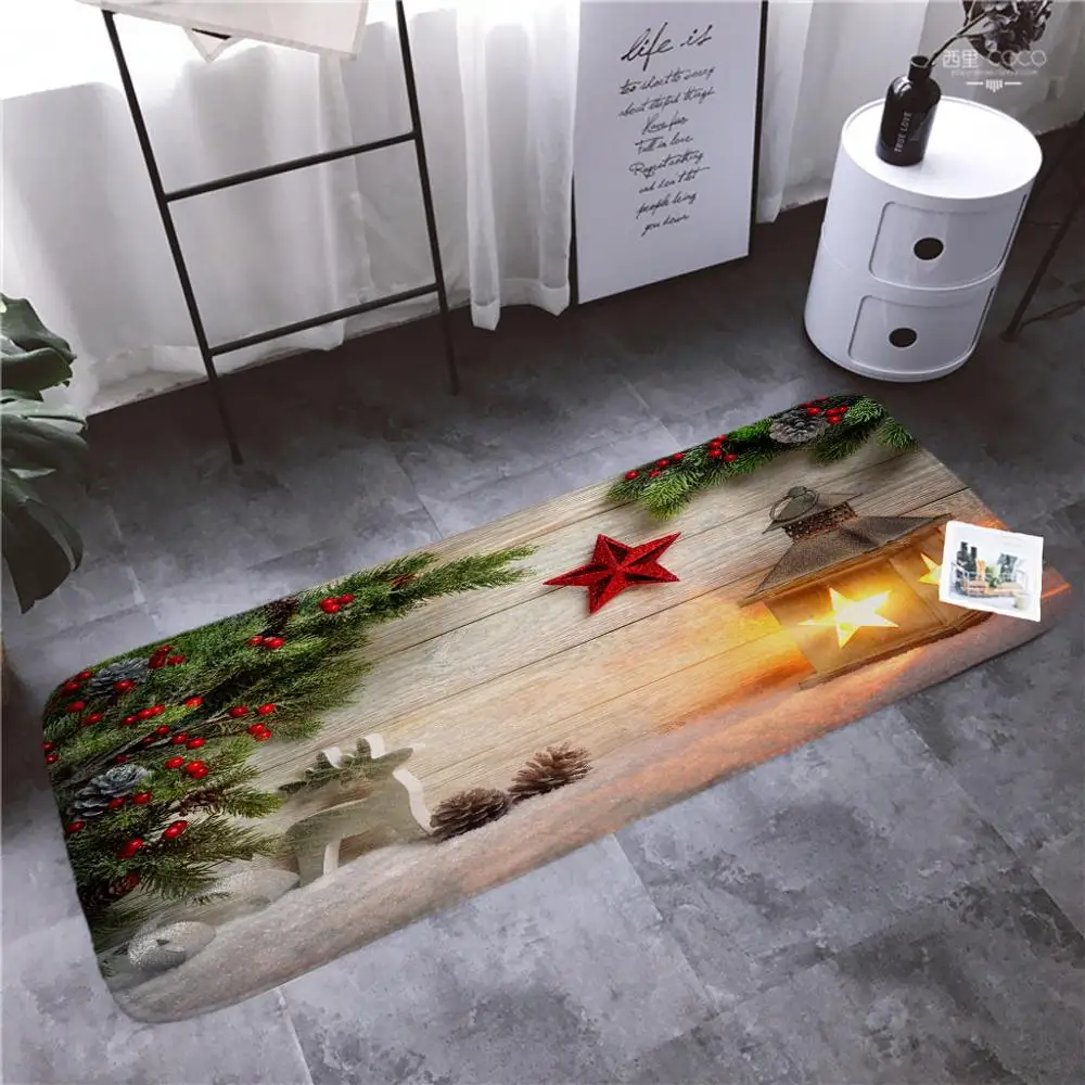 

Christmas Tree Rug Christmas Gift Hallway Carpets and Rugs for Bedroom Living Room Carpet Kitchen Bathroom Anti-Slip Floor Mats