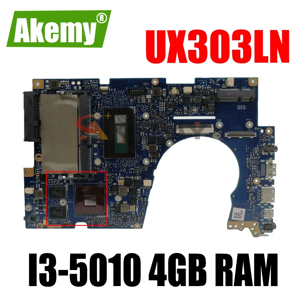 

Akemy UX303LN материнская плата для ноутбука ASUS UX303LN UX303LNB UX303LB UX303L U303L оригинальная материнская плата GT840M GPU I3-5010 4 Гб Оперативная память