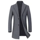 Мужское шерстяное пальто, Повседневная Толстая Ветровка из 30%-ной шерсти, верхняя одежда для осени и зимы