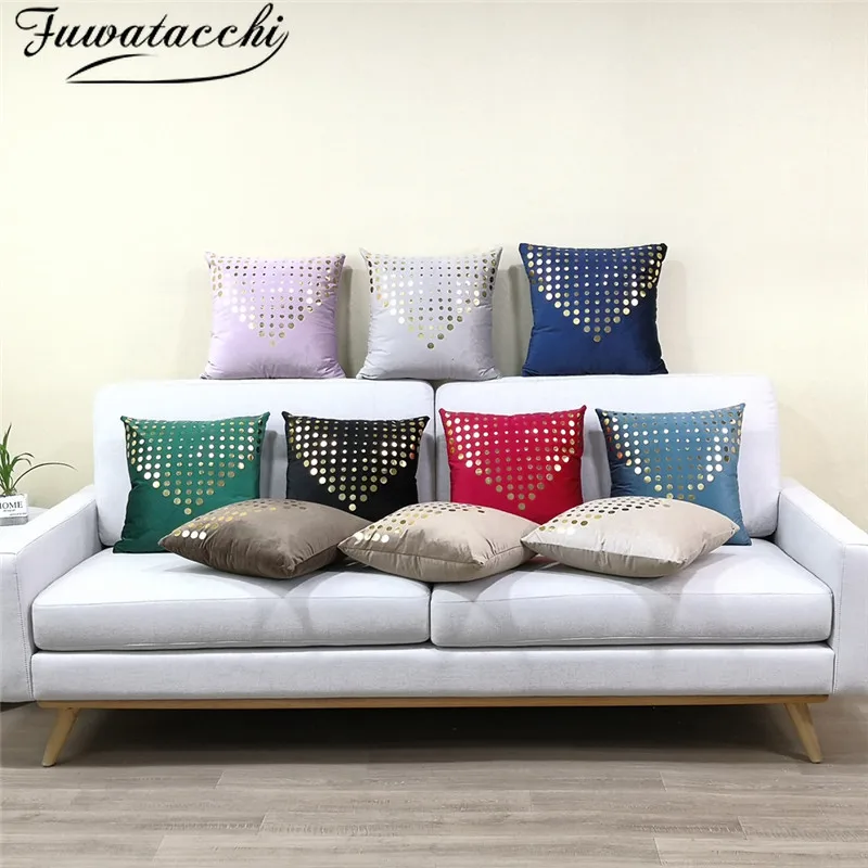 Декоративная наволочка в горошек Fuwatacchi наволочки из бархатной ткани с золотой