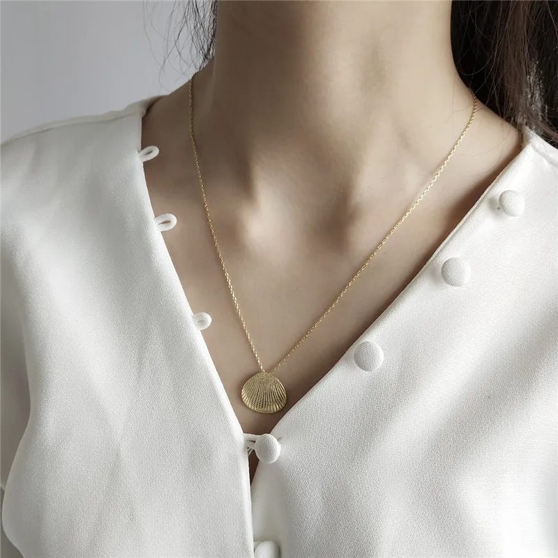 Женское ожерелье с подвеской в виде ракушек из серебра 925 пробы | Украшения и