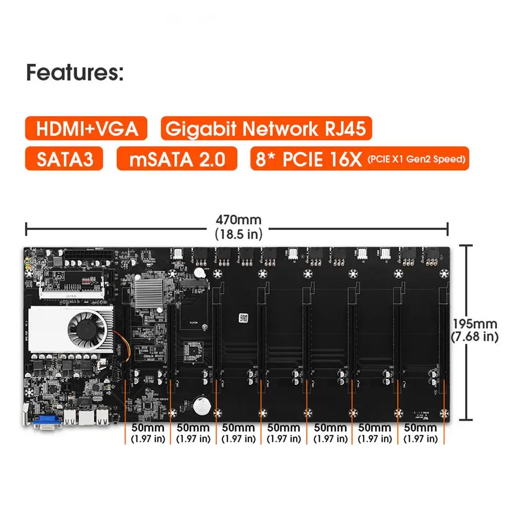 BTC 37 материнская плата для горнодобывающей машины поддержка SODIMM DDR3/DDR3L 1066/1333/1600MHz