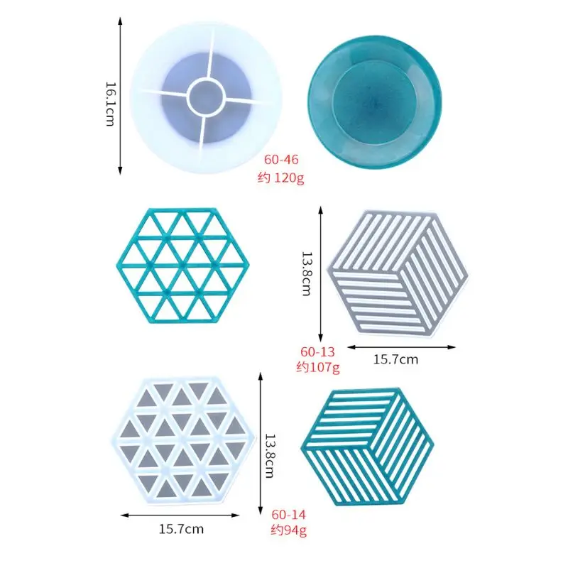 

3Pcs Resin Molds Silicone Casting Molds Coaster Silicone Molds Resin Epoxy Resin Casting Art Molds DIY Cup Mat Molds