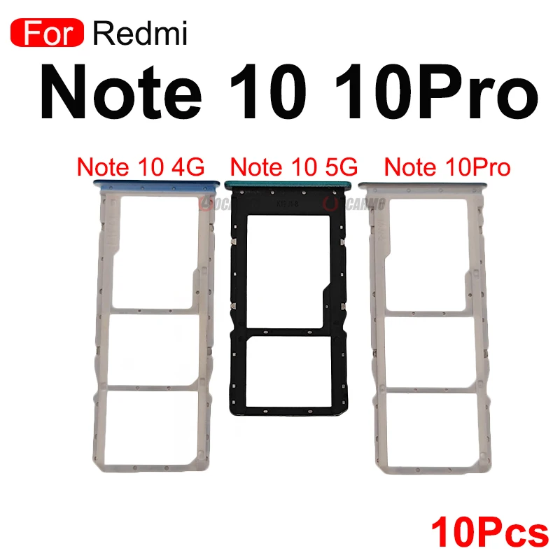

10Pcs Sim Tray For Xiaomi Redmi Note 10 4G 5G 10Pro SIM Card Holder SD Slot Replacement Parts