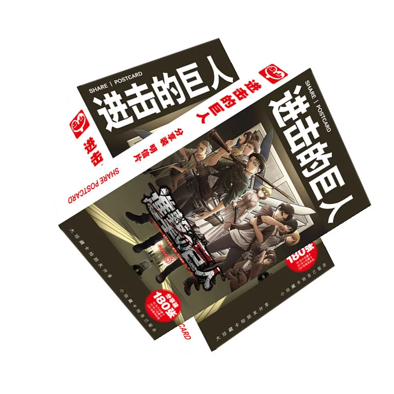 Аниме атака на Титанов Fanart Eren Mikasa Ackerman Levi открытка почтовые открытки стикер Artbook