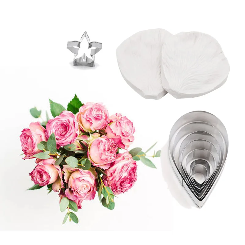 

Polymer Clay Rose Making Tools Set Vein Stamp Silicone Mold Clay Cutter Hobby Tools Art Supply Pottery Ceramic Craft