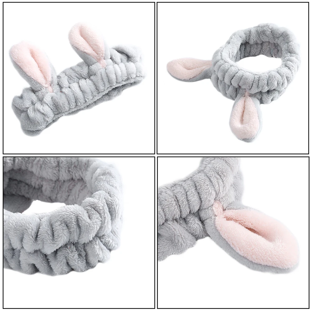 Женская повязка на голову AWAYTR мягкая эластичная из хлопка с кроличьими ушками