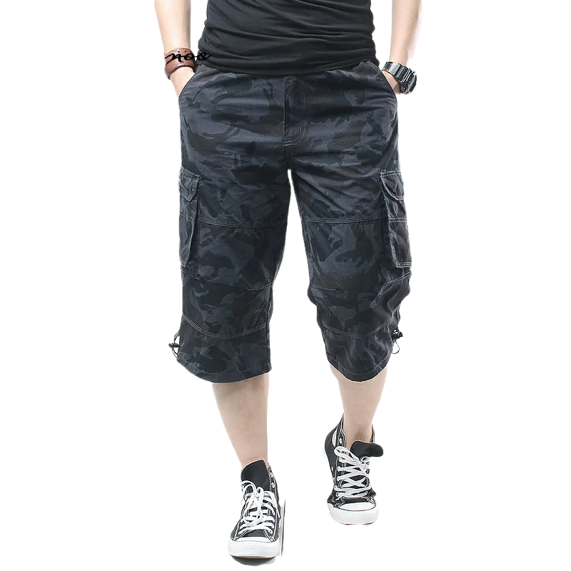 Летние мужские мешковатые короткие штаны-карго с несколькими карманами большие