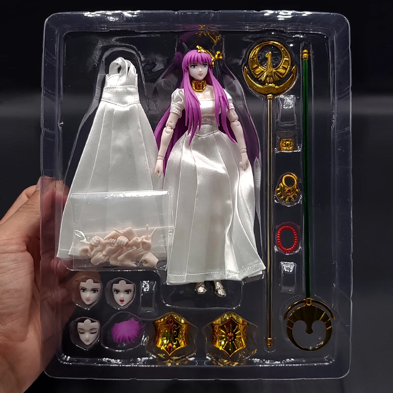 

In Stock 1/6 Scale Saint Cloth Fighter Movable Doll White Dress Purple Hair 12inches EX Mythical Figure Action Model Collection