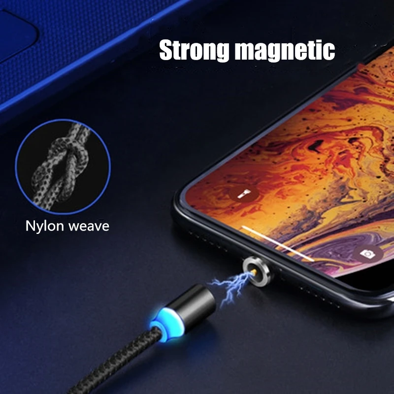 Магнитный USB кабель для зарядки и передачи данных для type-C IOS iPhone Android Micro USB кабель для быстрой зарядки и синхронизации данных для смартфонов
