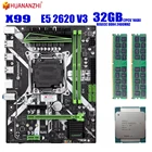 HUANANZHI X99 материнская плата с XEON E5 2620 V3 2*16 ГБ = 32 Гб DDR4 2400 МГц комбинированный комплект памяти REGECC NVME USB3.0 MATX сервер