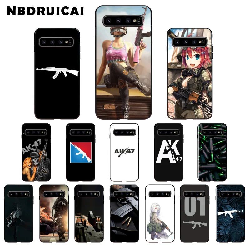 Высококачественный силиконовый чехол NBDRUICAI AK47 Gun для телефона Samsung S9 plus S5 S6 edge S7 S8