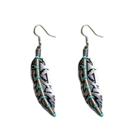 bohemia women feather charms earring hanging dangle pendant earrings vintage drop earrings jewelry gift