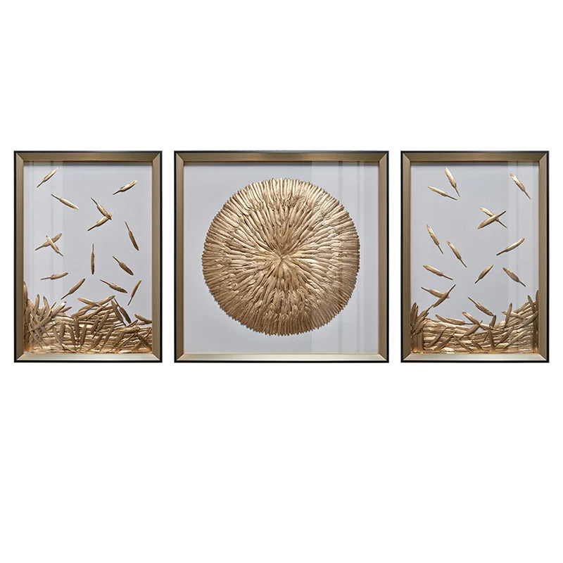 

TT Jingquan Simple Modern Living Room Wall Feather Decorative Painting Vertical Type at the Entrance Physical Picture Hanging