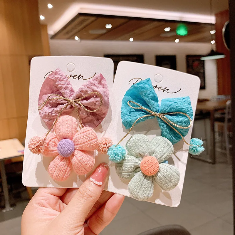 

Children's Bowknot Hair Tassel Clip Little Girl Cute Flower Hairpin Princess Baby Side Clip Girls Hair Accessories