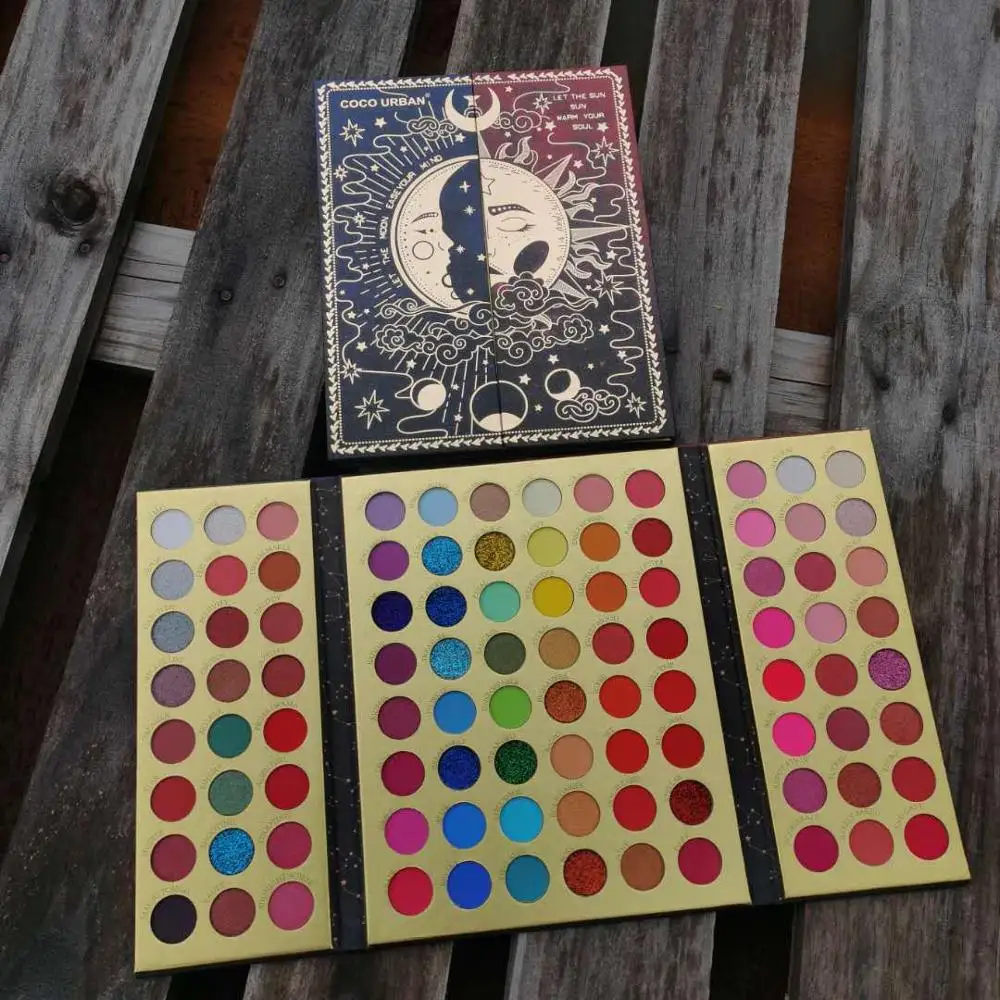 3 в 1 96 цветов Волшебная книга тени для век матовые блестящие Палитра неоновые